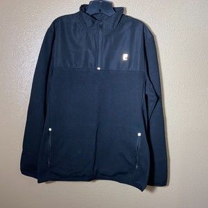 Fila Mens Size Large Live In Motion Black Half Zip Jacket